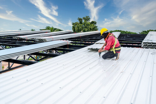 metal roofing install