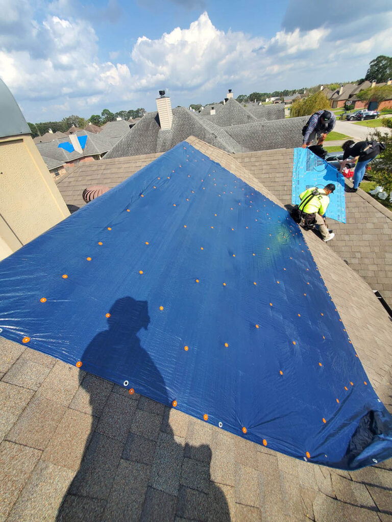 emergency roof repair, tarped roof